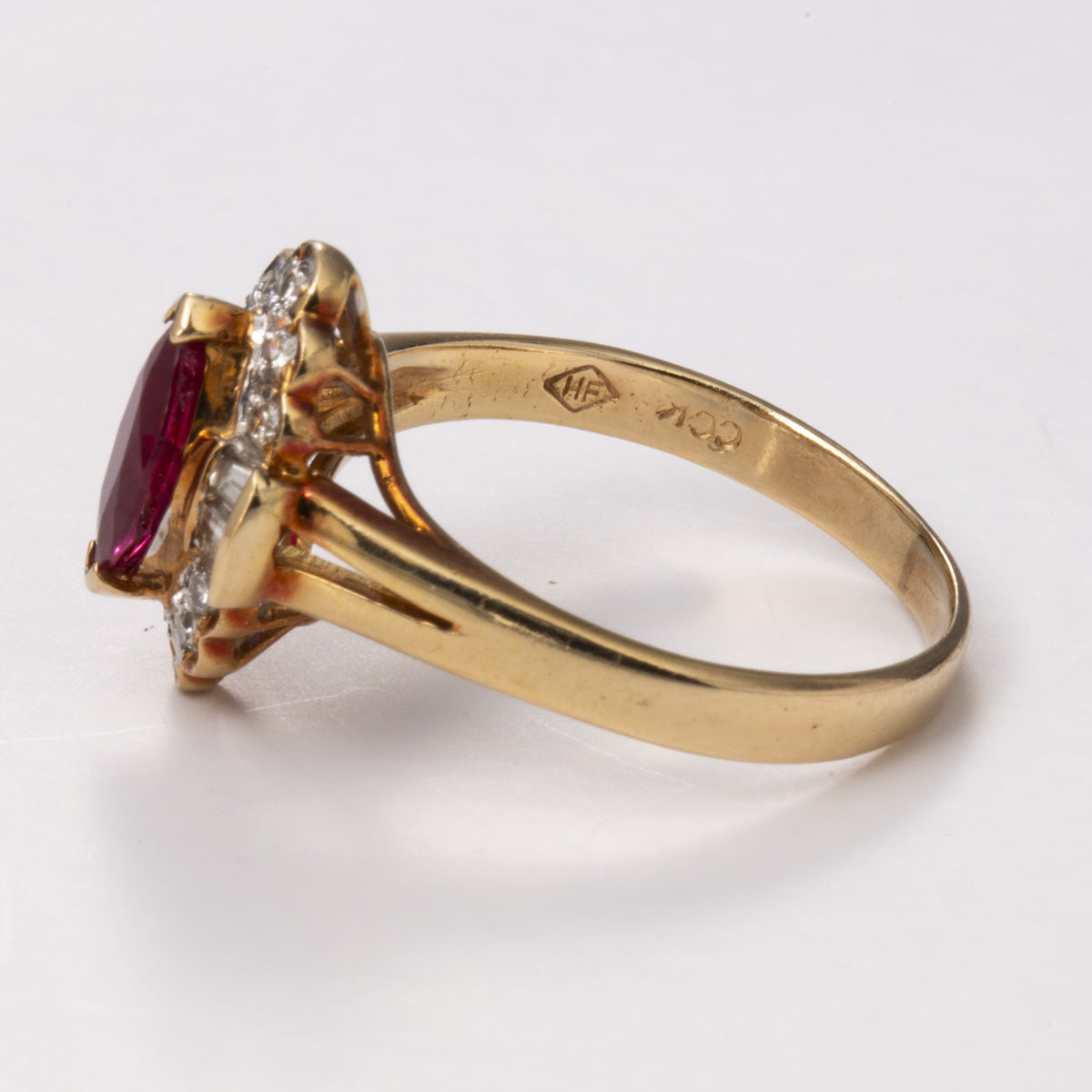 14k Yellow Gold Ruby and Diamond Ring | 0.76ct, 0.27ctw | Sz 6.5