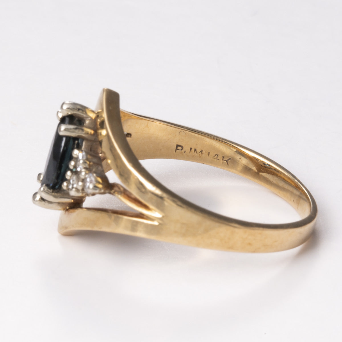 14k Yellow and White Gold Cocktail Diamond Ring | 0.70 ct, 0.10 ctw | Sz 7