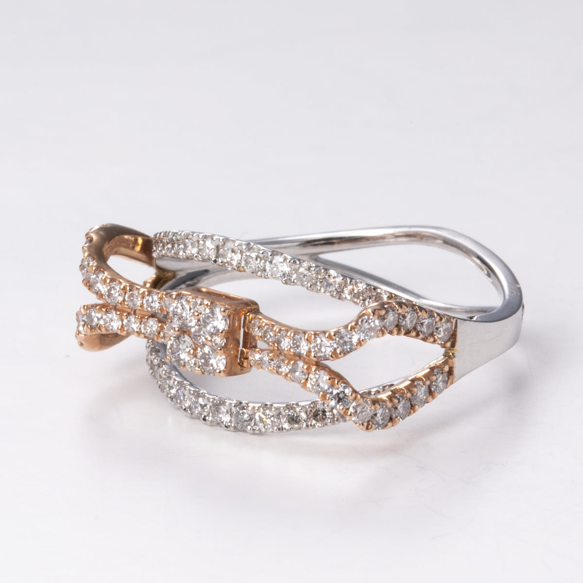 14k Rose and White Gold Diamond Ring | 0.74 ctw | Sz 6.25