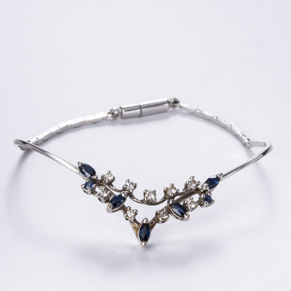 18k White Gold Sapphire and Diamond Bracelet | 0.50 ctw, 0.30 ctw