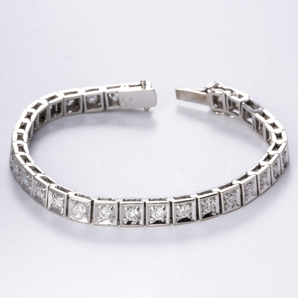 14k White Gold Diamond Tennis Bracelet | 3.31 ctw