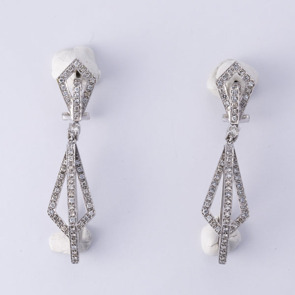 14k White Gold Diamonds Earrings | 1.20 ctw