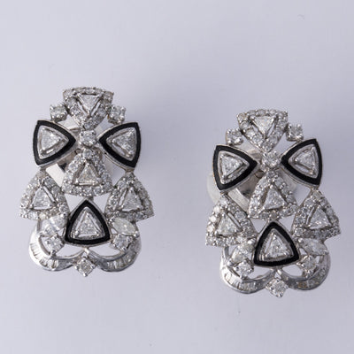 14k White Gold Diamond Earrings | 3.58 ctw
