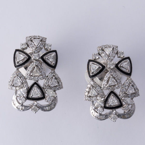 14k White Gold Diamond Earrings | 3.58 ctw