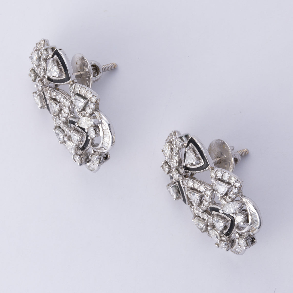 14k White Gold Diamond Earrings | 3.58 ctw