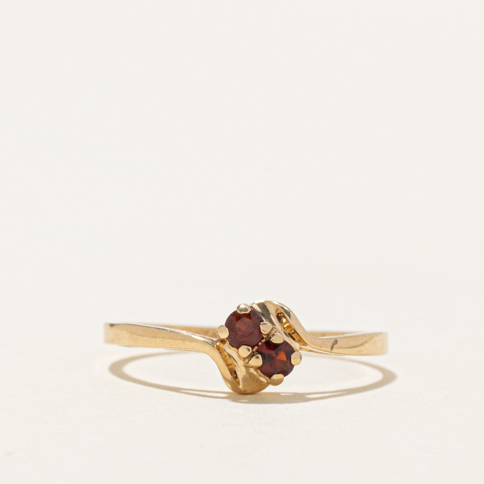 Two Stone Garnet Bypass Ring | SZ 7.25