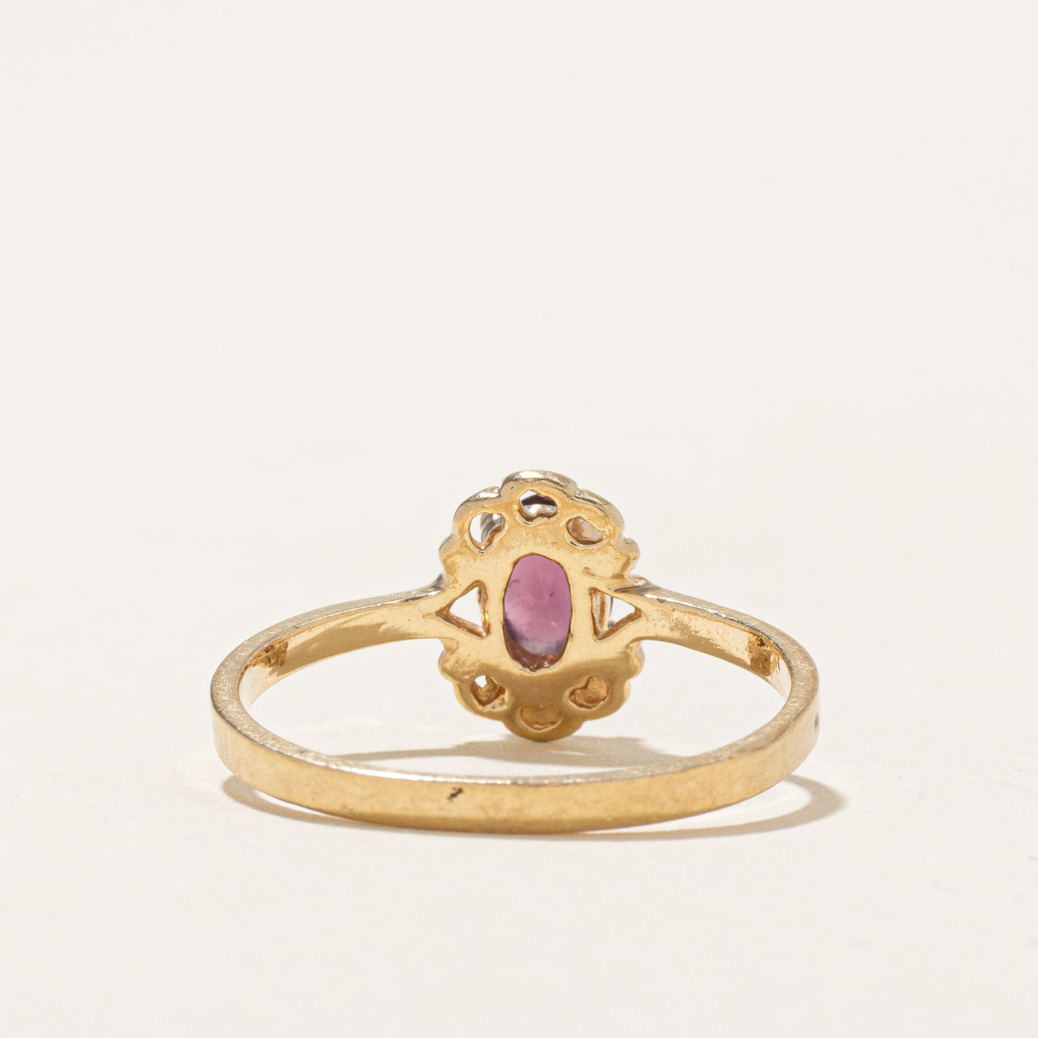 Oval Cut Amethyst Textured Ring | SZ 6.25