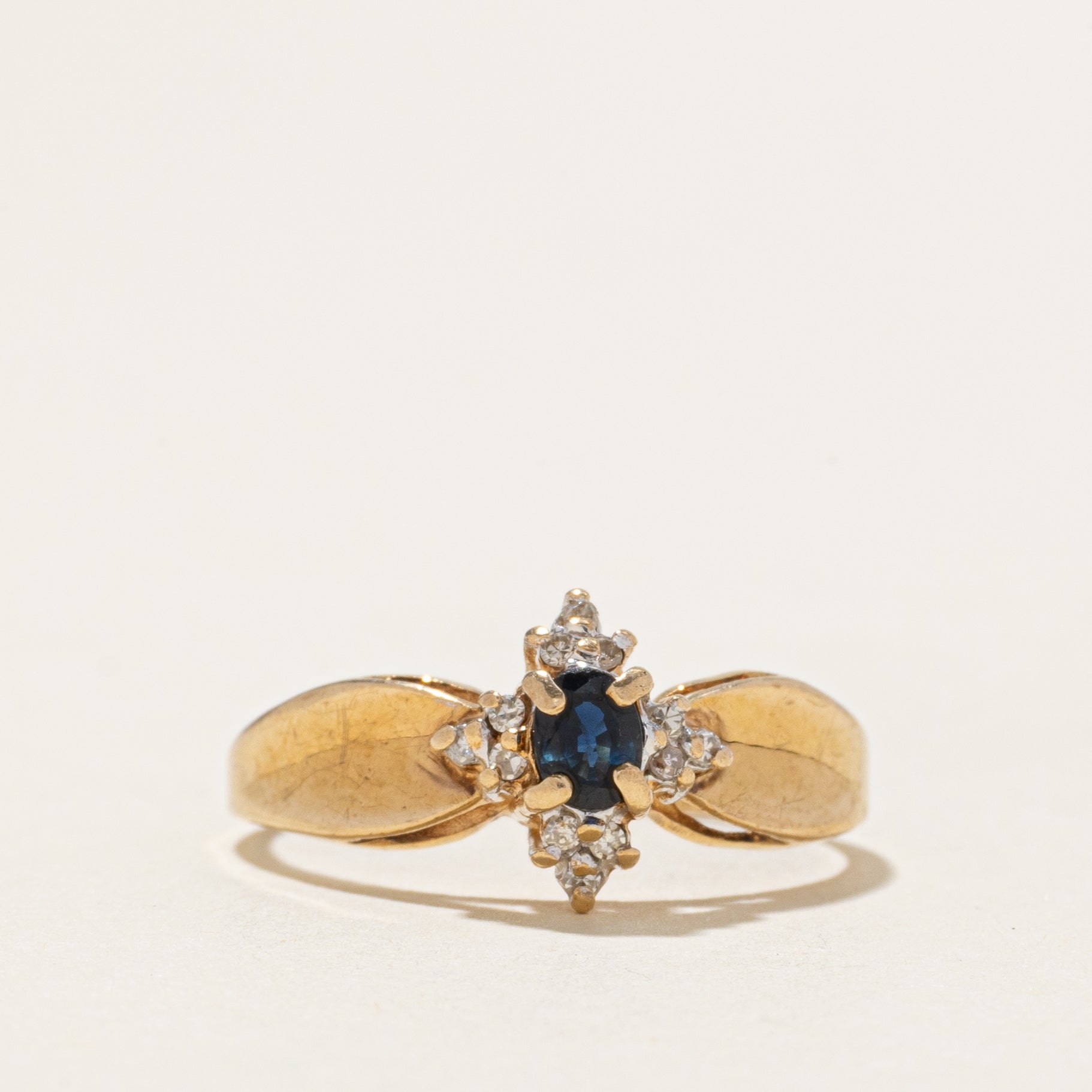 Oval Cut Sapphire & Diamond Accented Ring | SZ 6