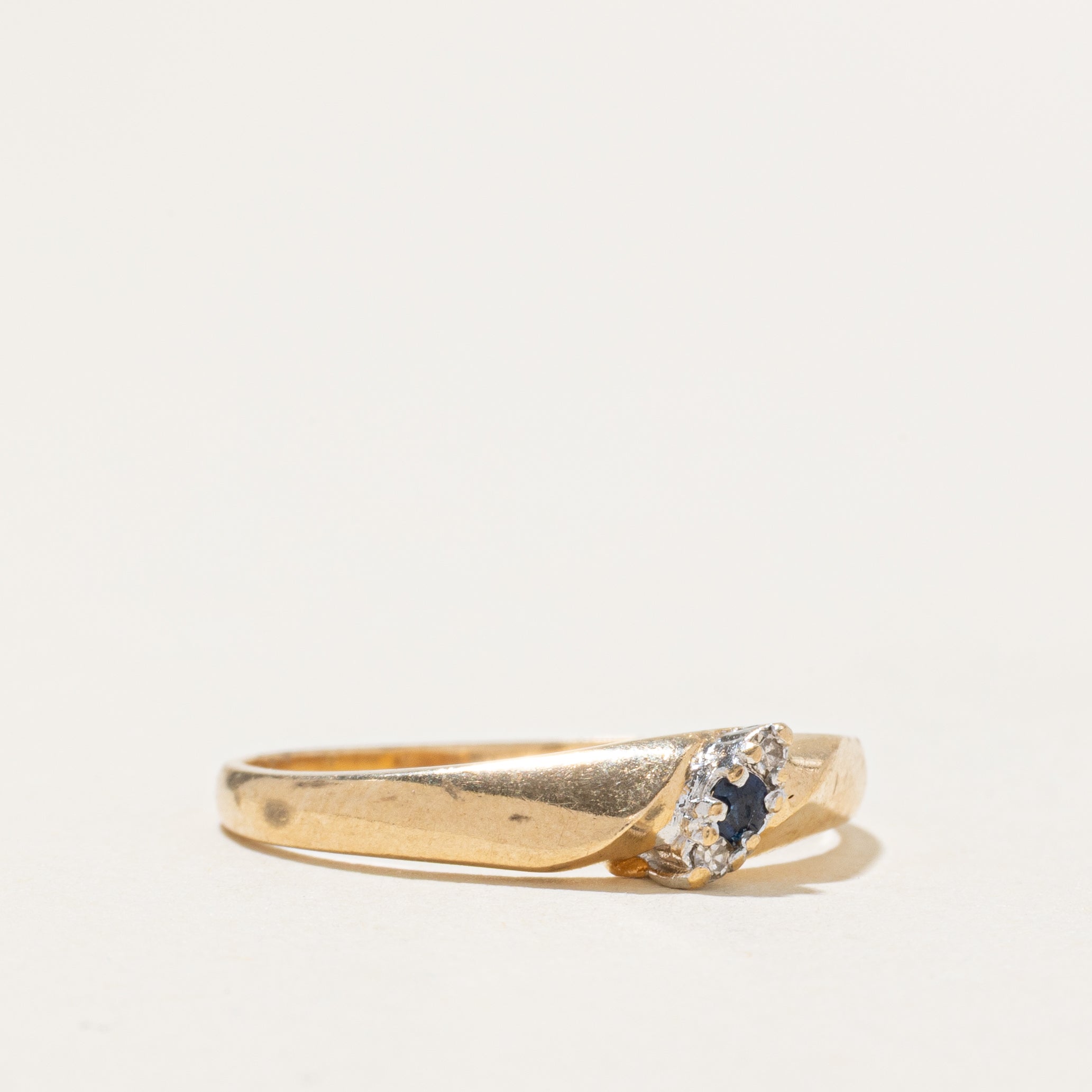Diagonal Sapphire & Diamond Ring | SZ 8