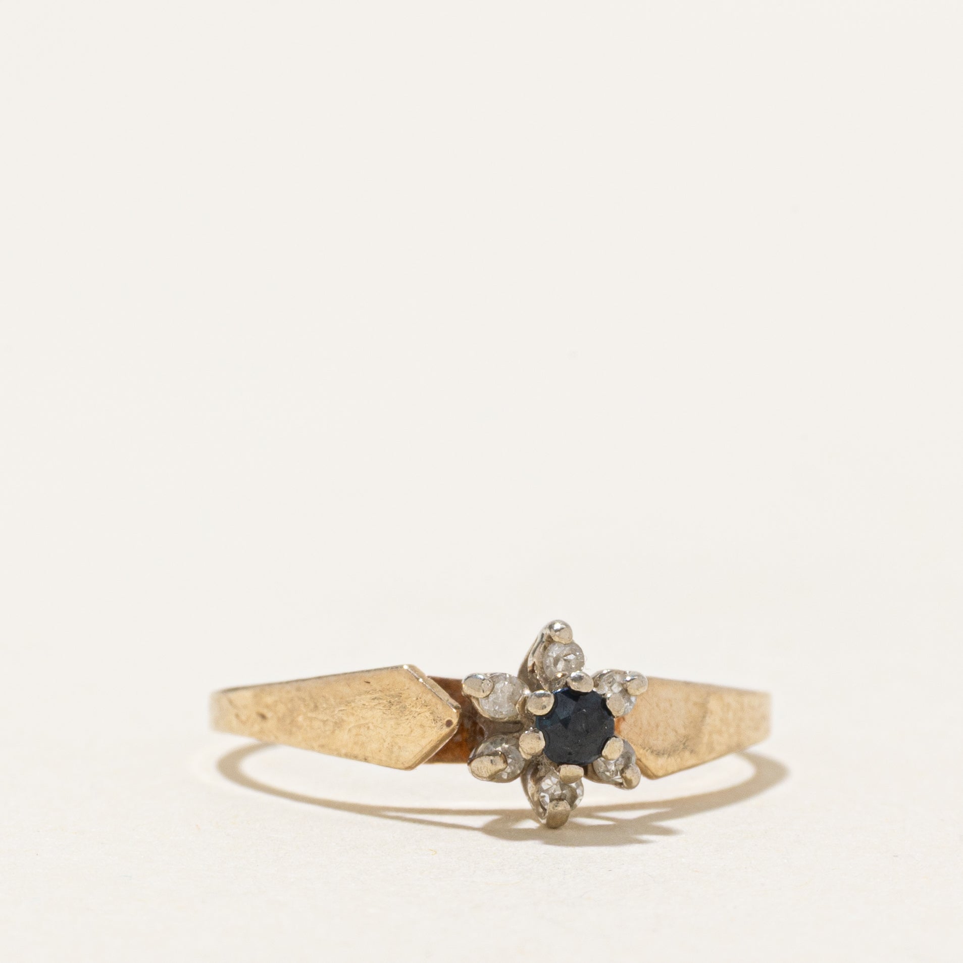 Sapphire & Diamond Petal Ring | SZ 6