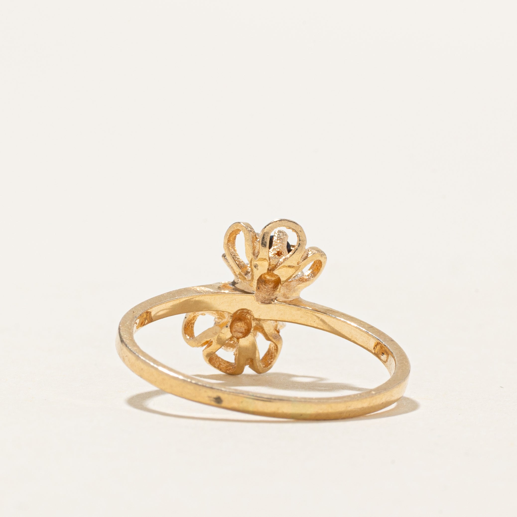 Diamond & Sapphire Flower Ring | SZ 7.5