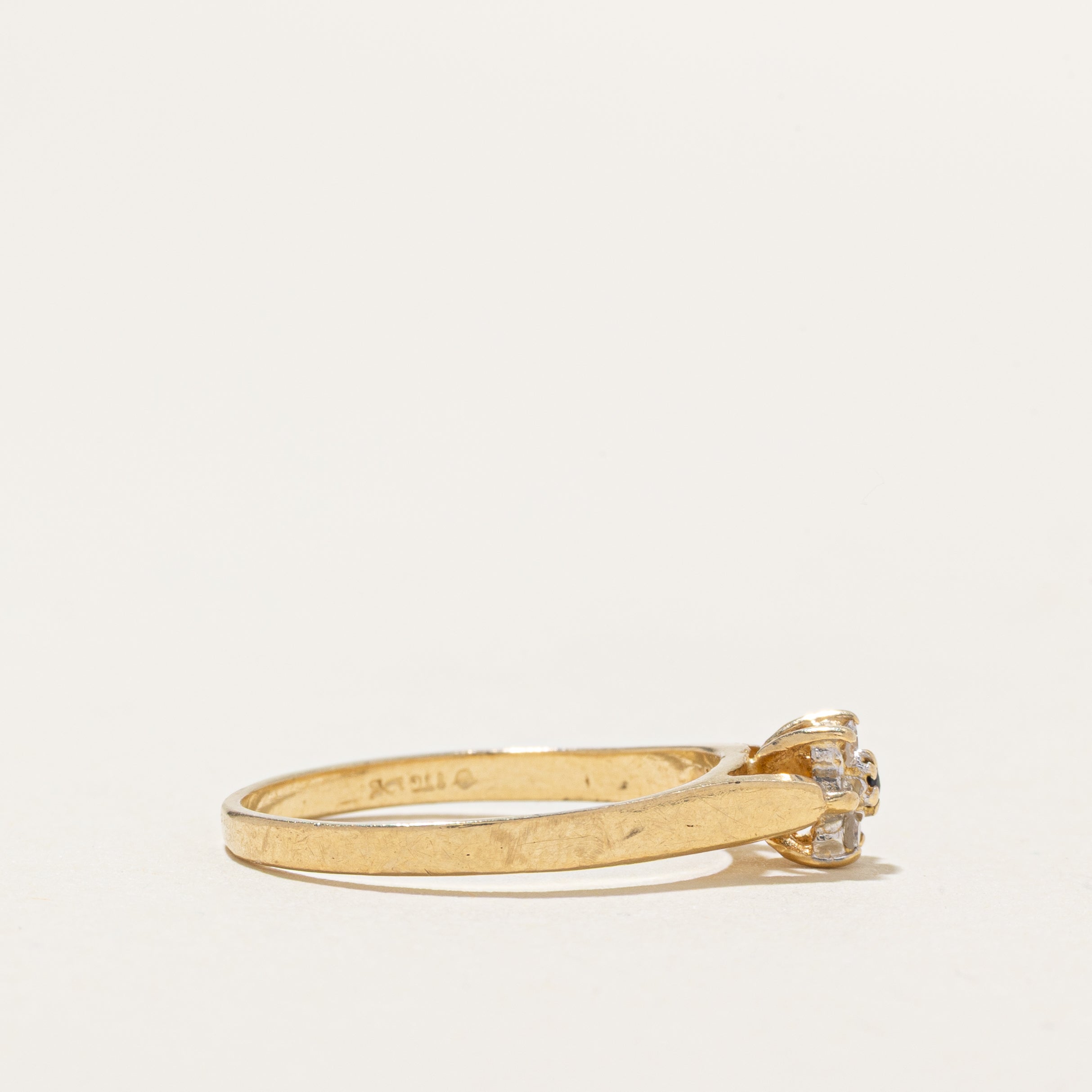 Bague pétale en saphir et diamants | Taille 6