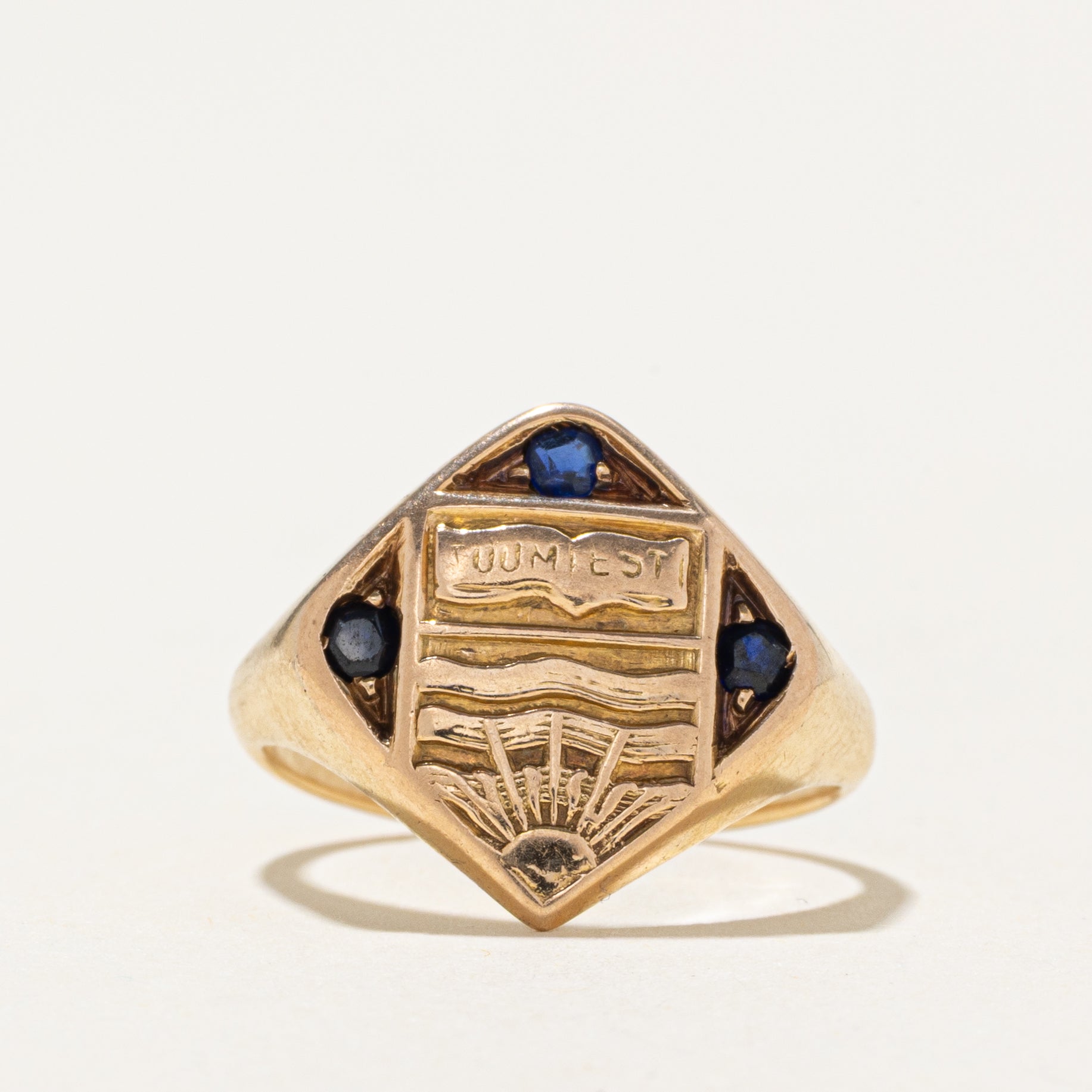 Sapphire Crest Signet Ring | SZ 3.5
