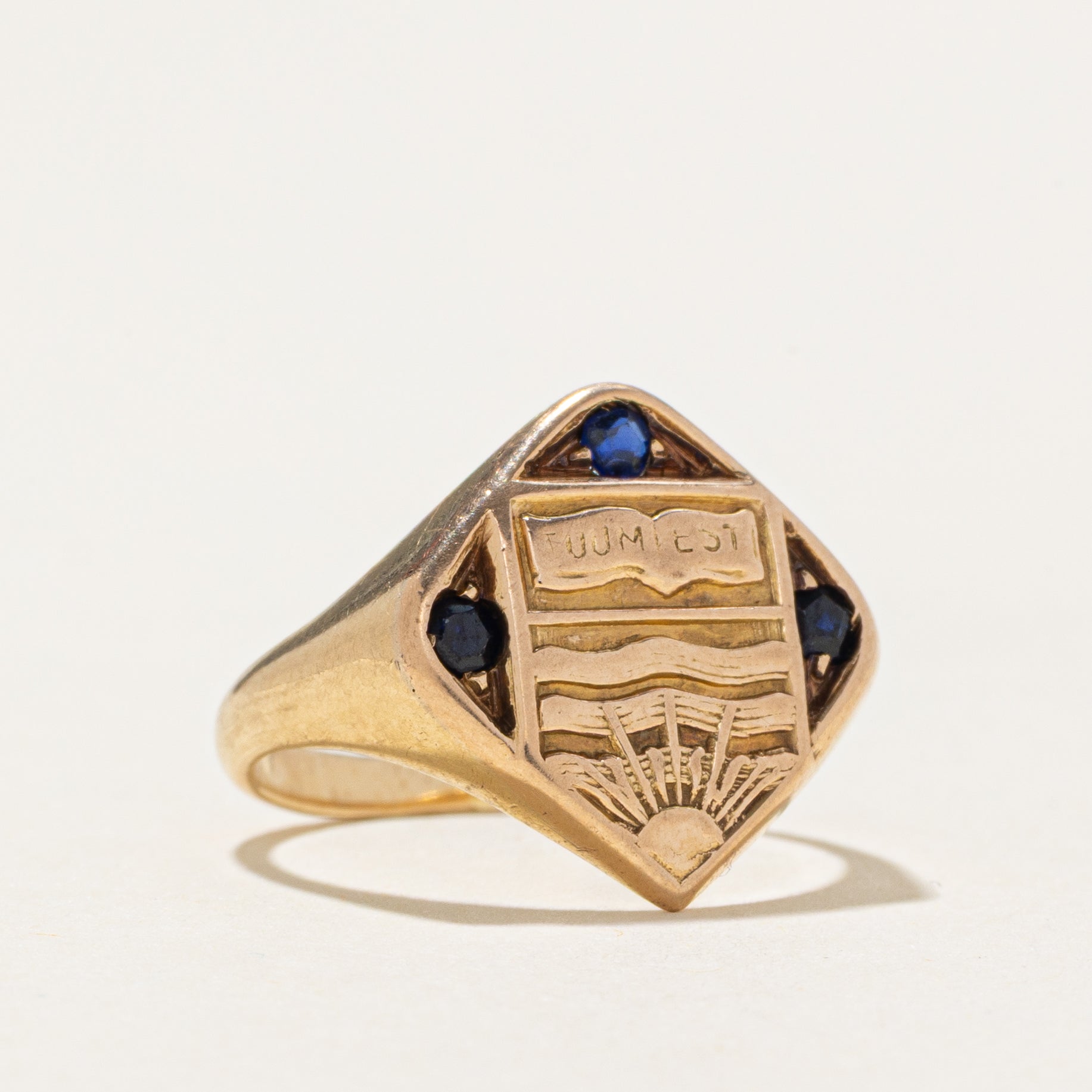 Sapphire Crest Signet Ring | SZ 3.5