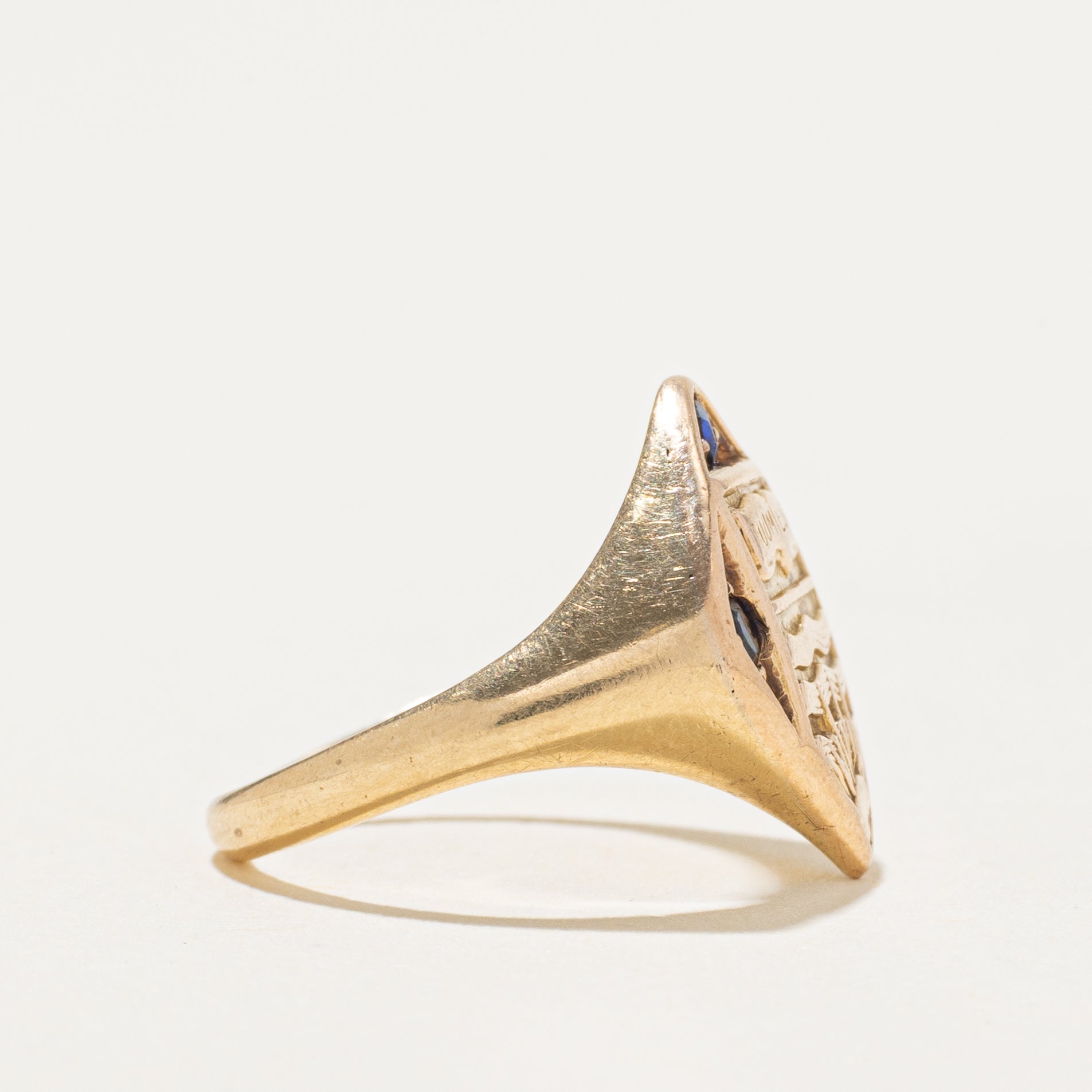 Sapphire Crest Signet Ring | SZ 3.5