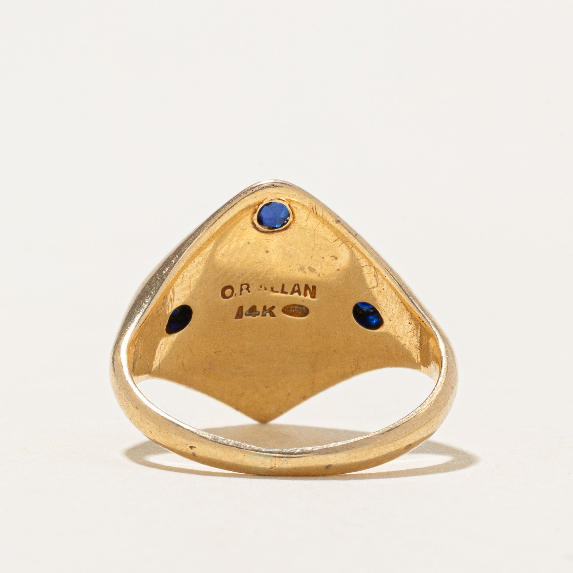 Sapphire Crest Signet Ring | SZ 3.5