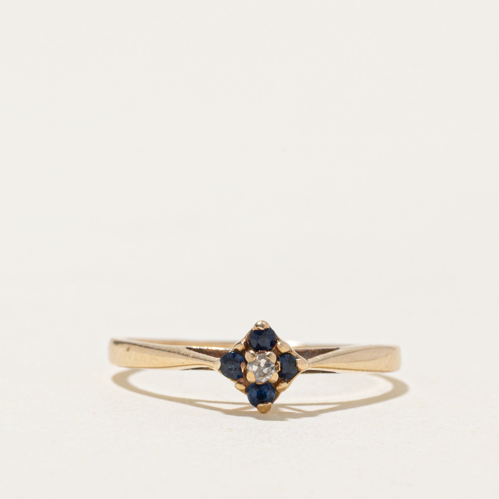 Diamond & Sapphire Petal Ring | SZ 3.5