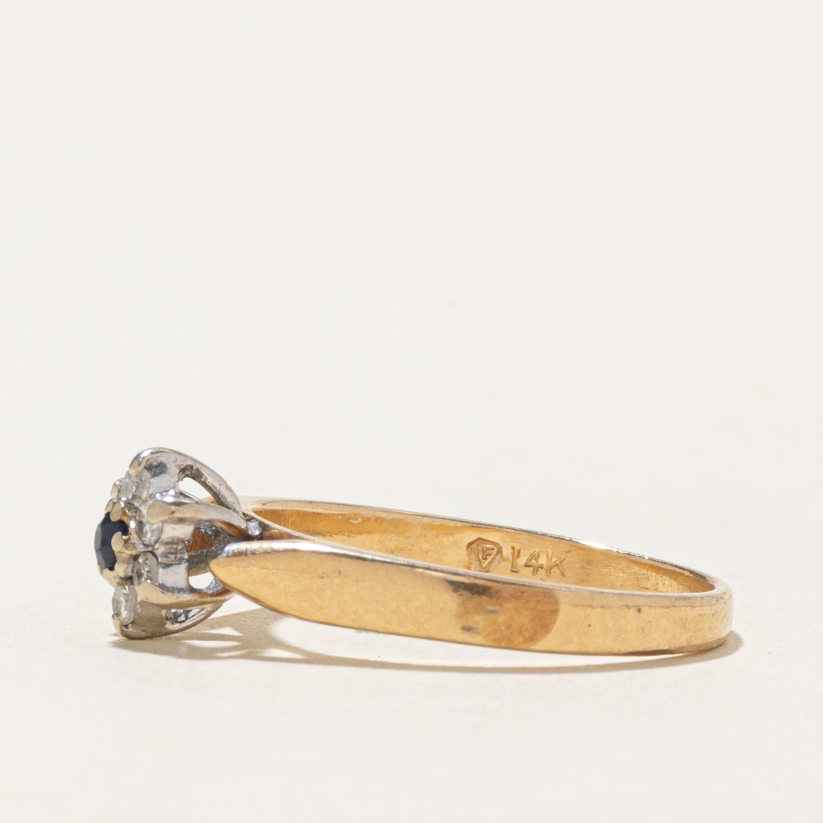Sapphire & Diamond Petal Ring | SZ 5.25