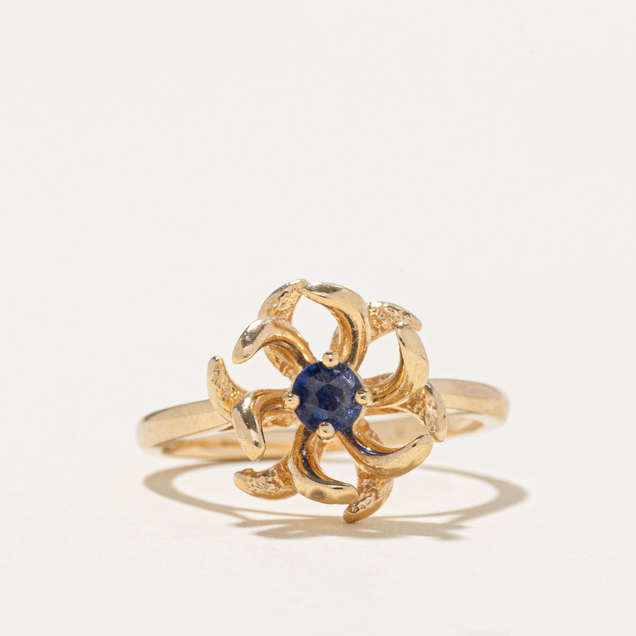 'Birks' Sapphire Flower Ring | SZ 6