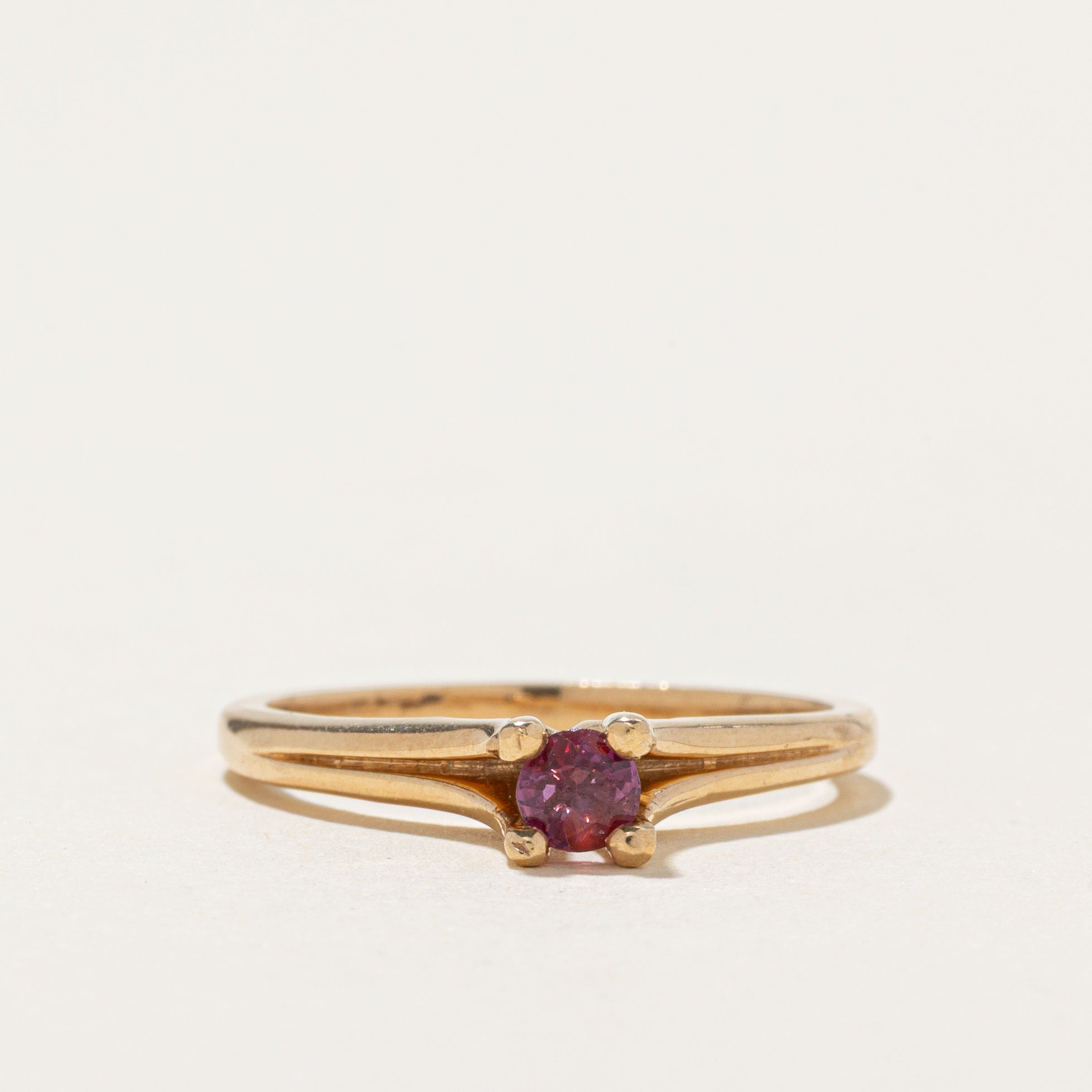 Solitaire Ruby Open Shank Ring | SZ 6