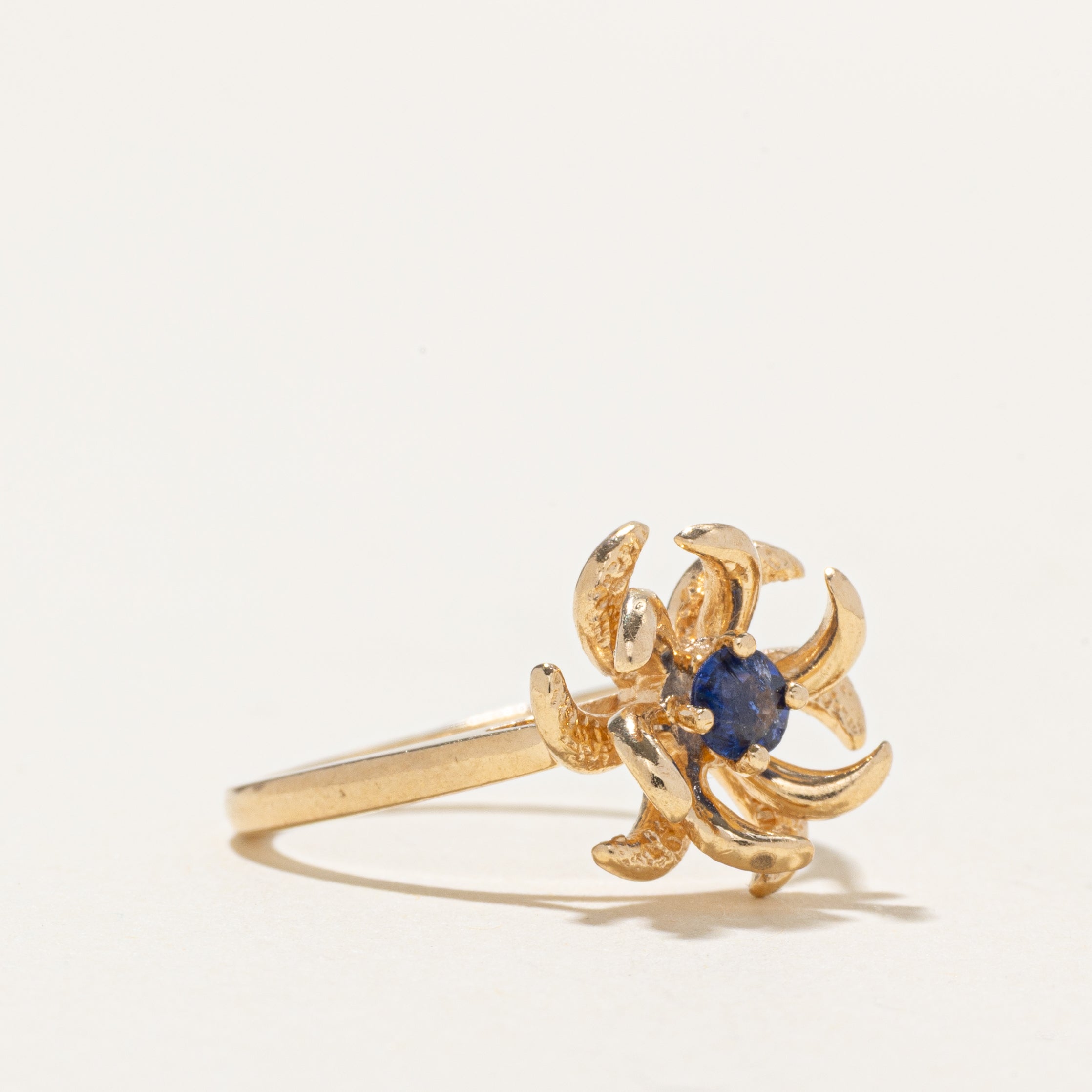 'Birks' Sapphire Flower Ring | SZ 6