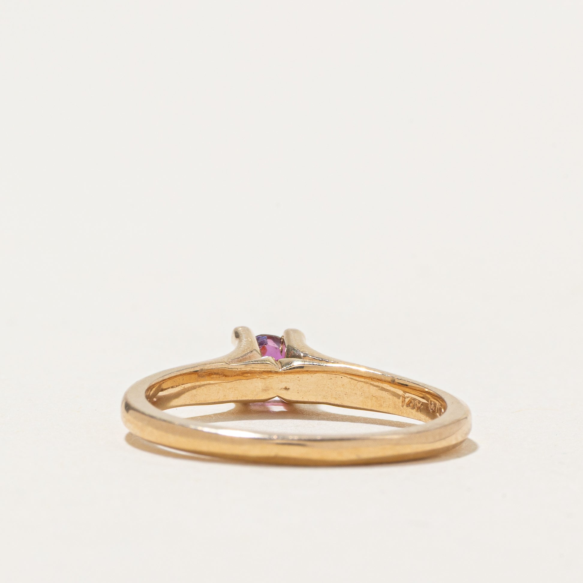 Solitaire Ruby Open Shank Ring | SZ 6