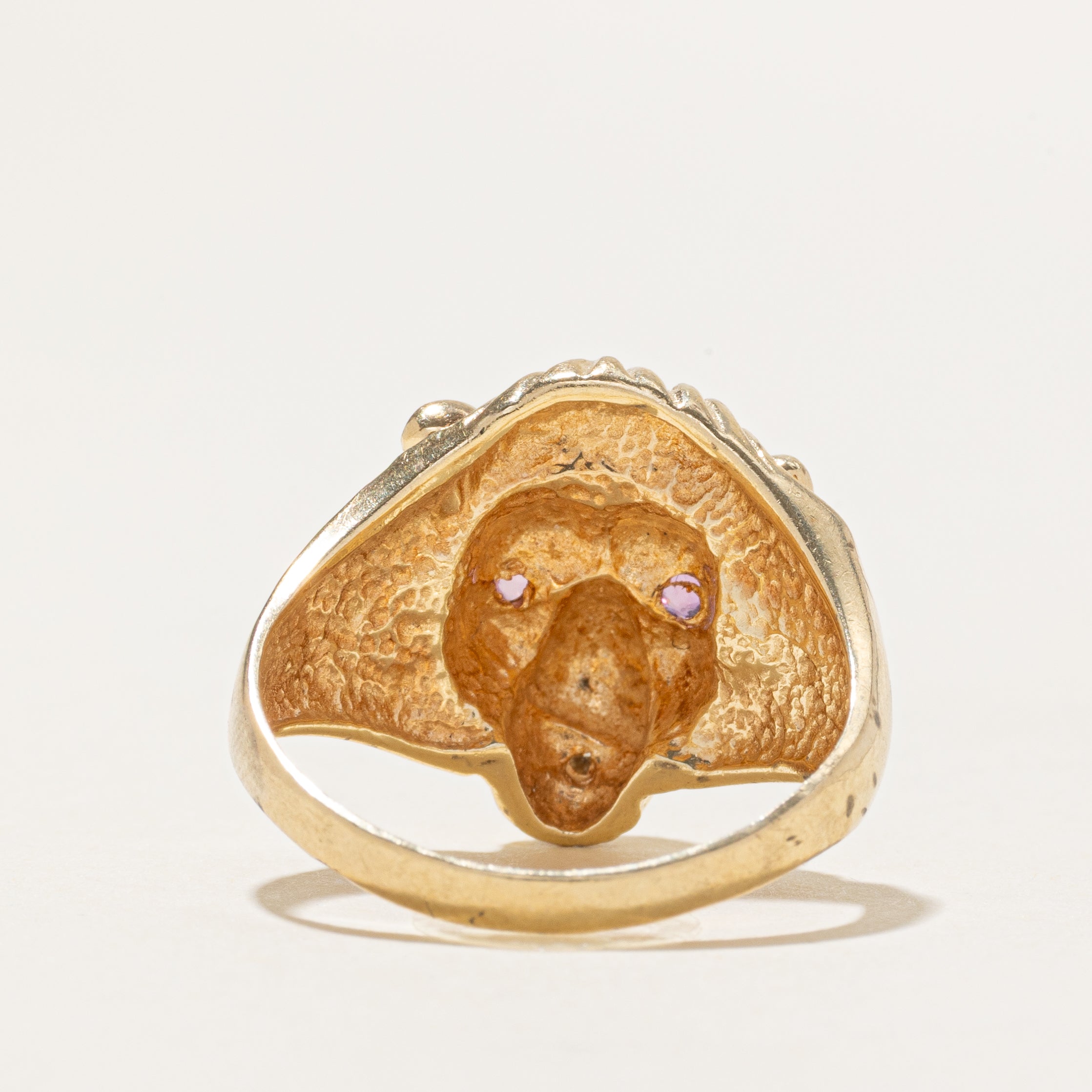 Ruby & Diamond Lion Head Ring | SZ 9.25
