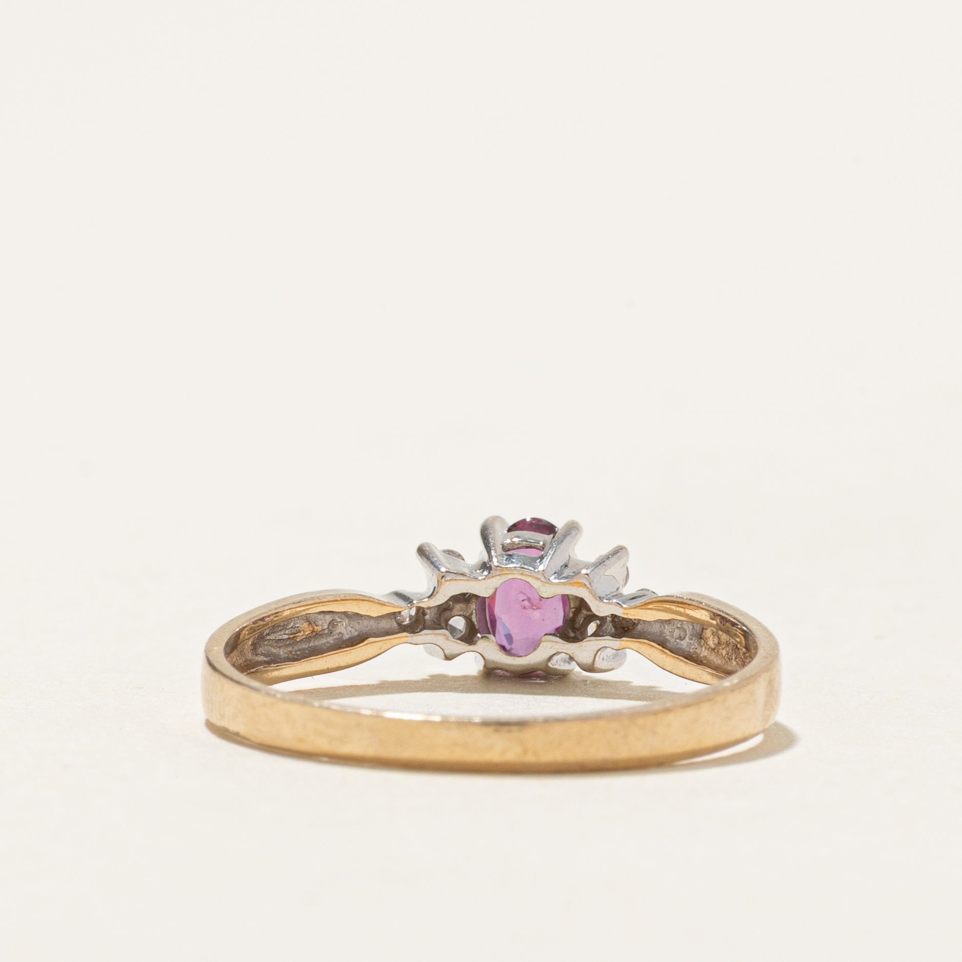 Ruby & Diamond Petal Cluster Ring | SZ 6.5