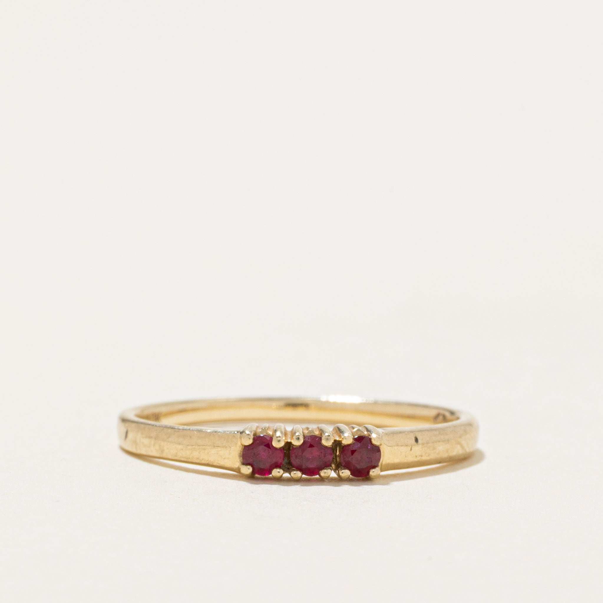 Three Stone Ruby Band | SZ 6.75
