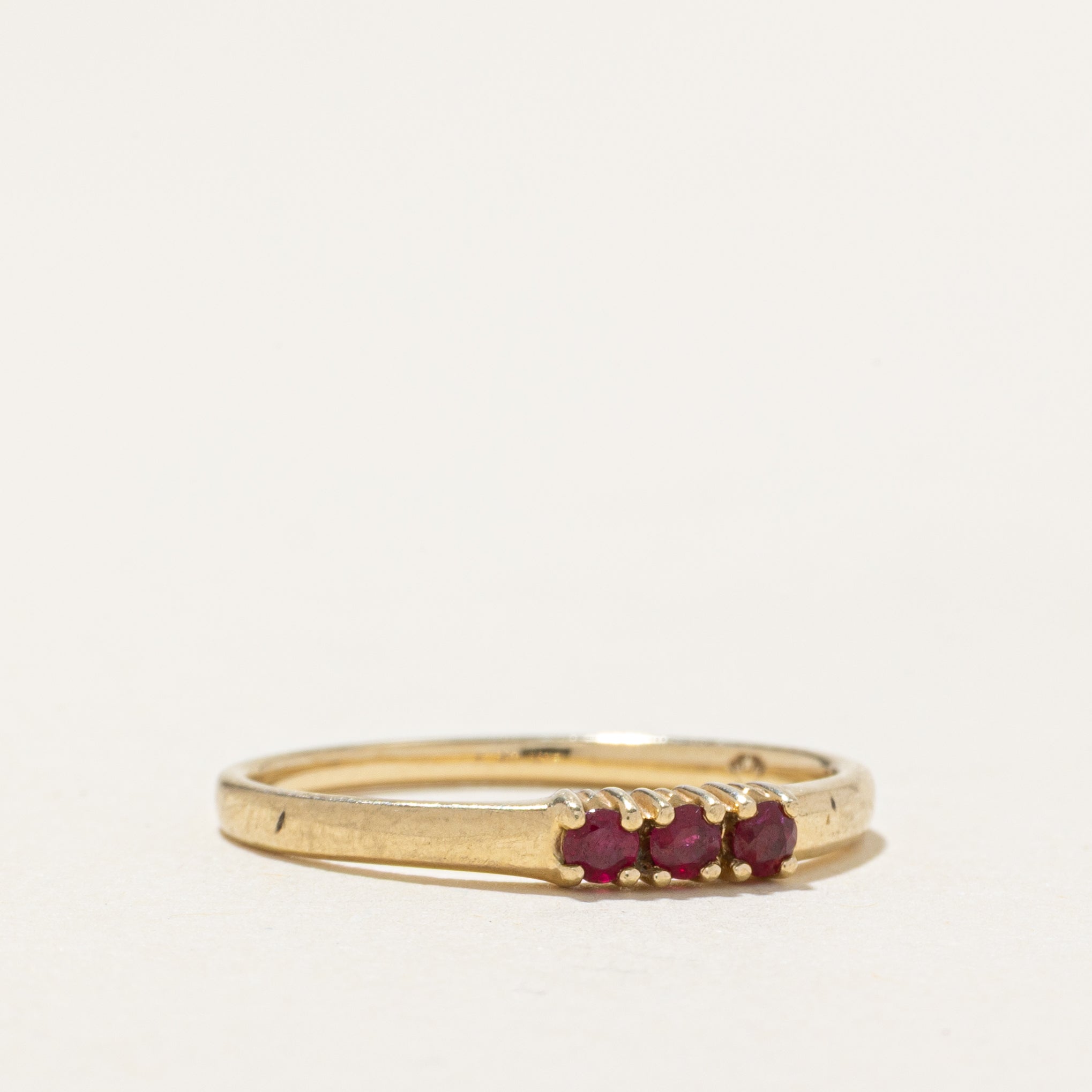 Three Stone Ruby Band | SZ 6.75