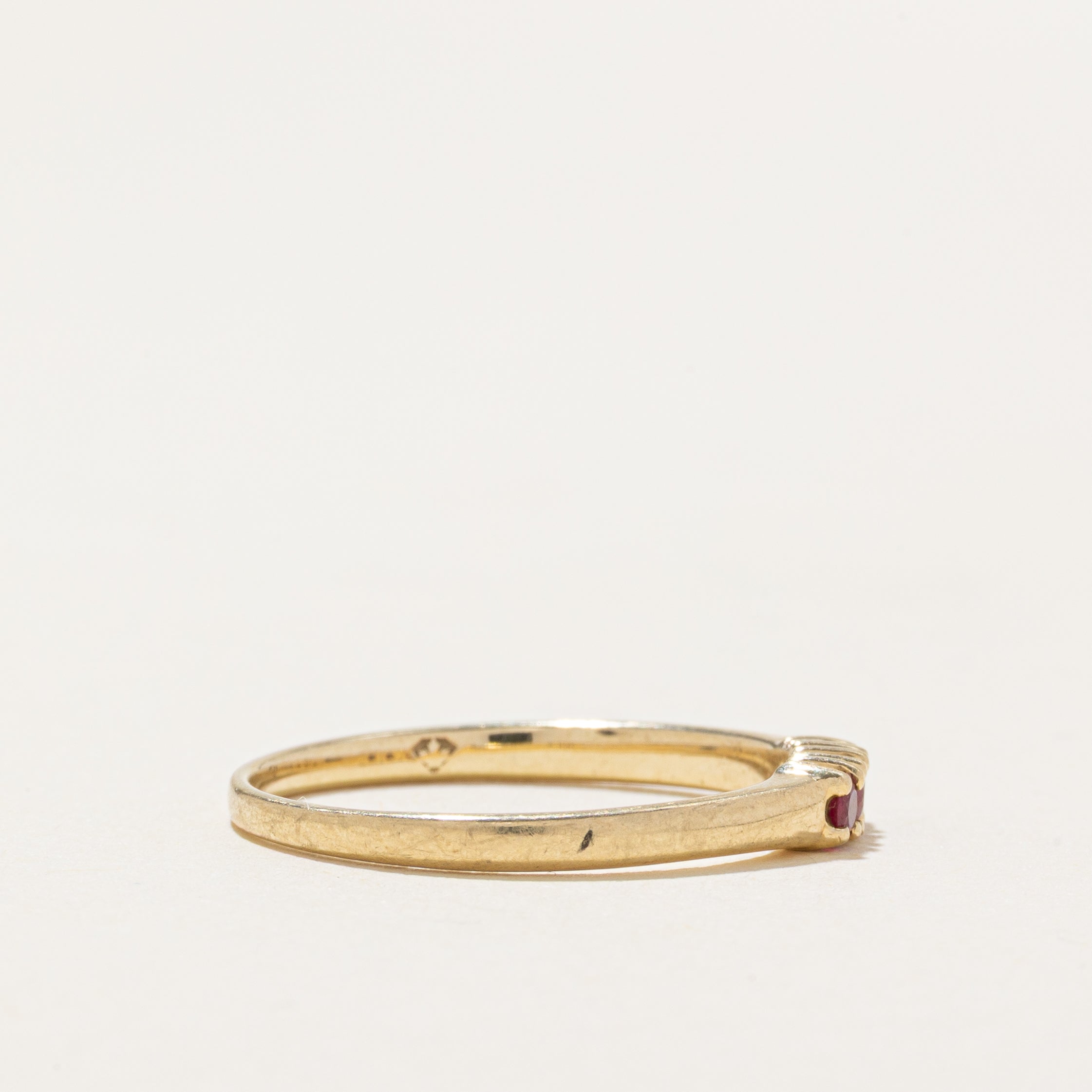 Three Stone Ruby Band | SZ 6.75