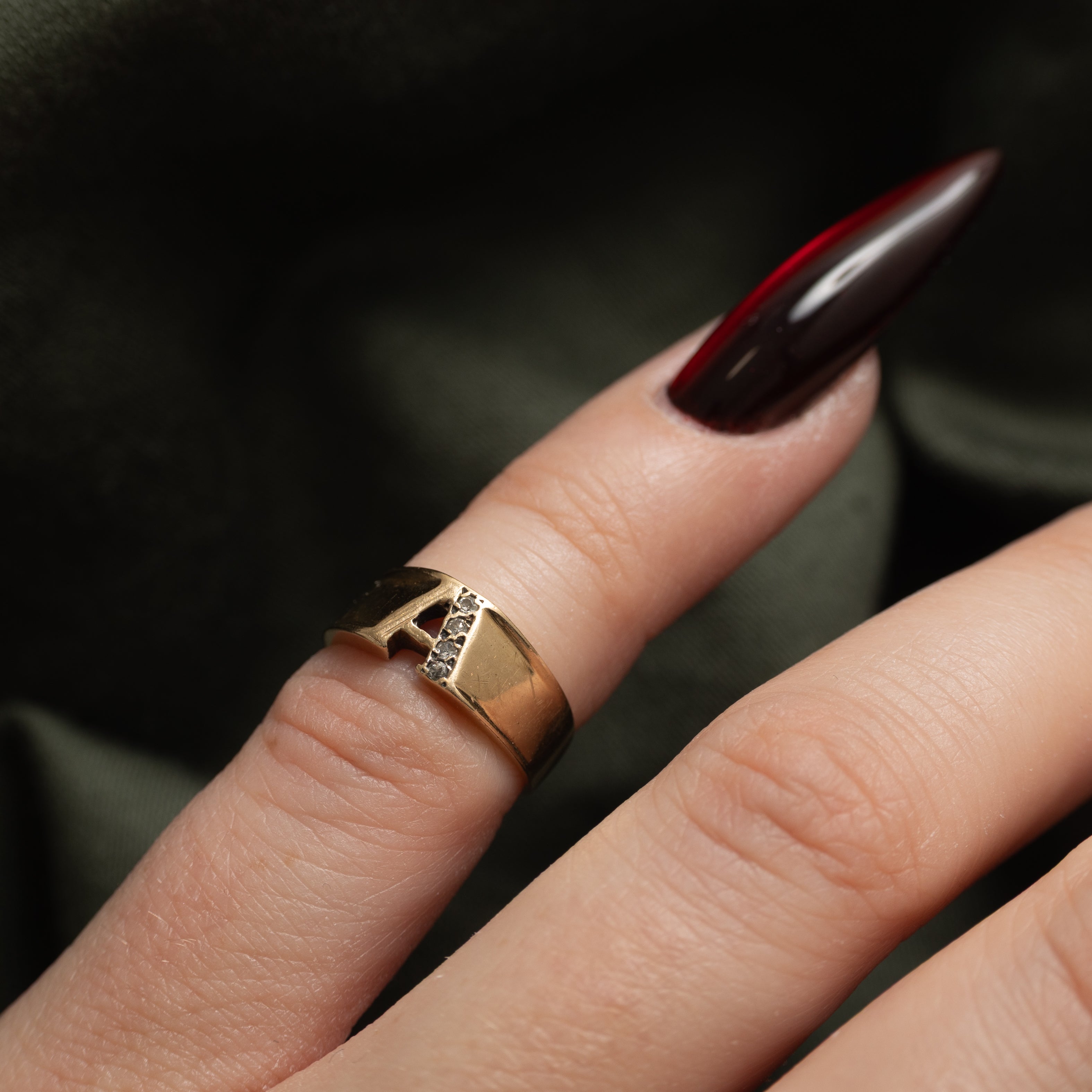 Diamond 'A' Initial Band | SZ 2.25