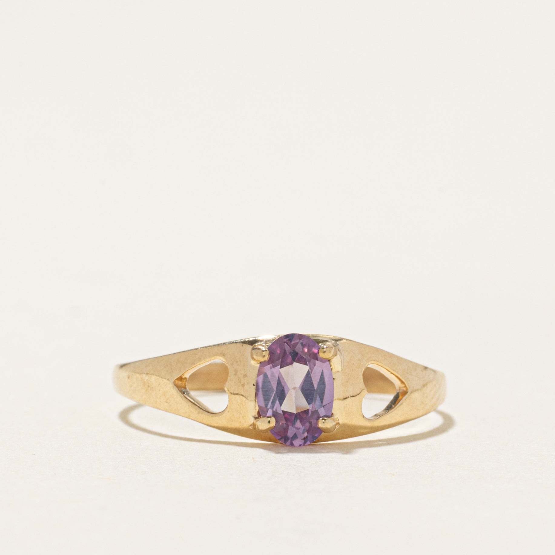 Synthetic Sapphire Heart Ring | SZ 7.25