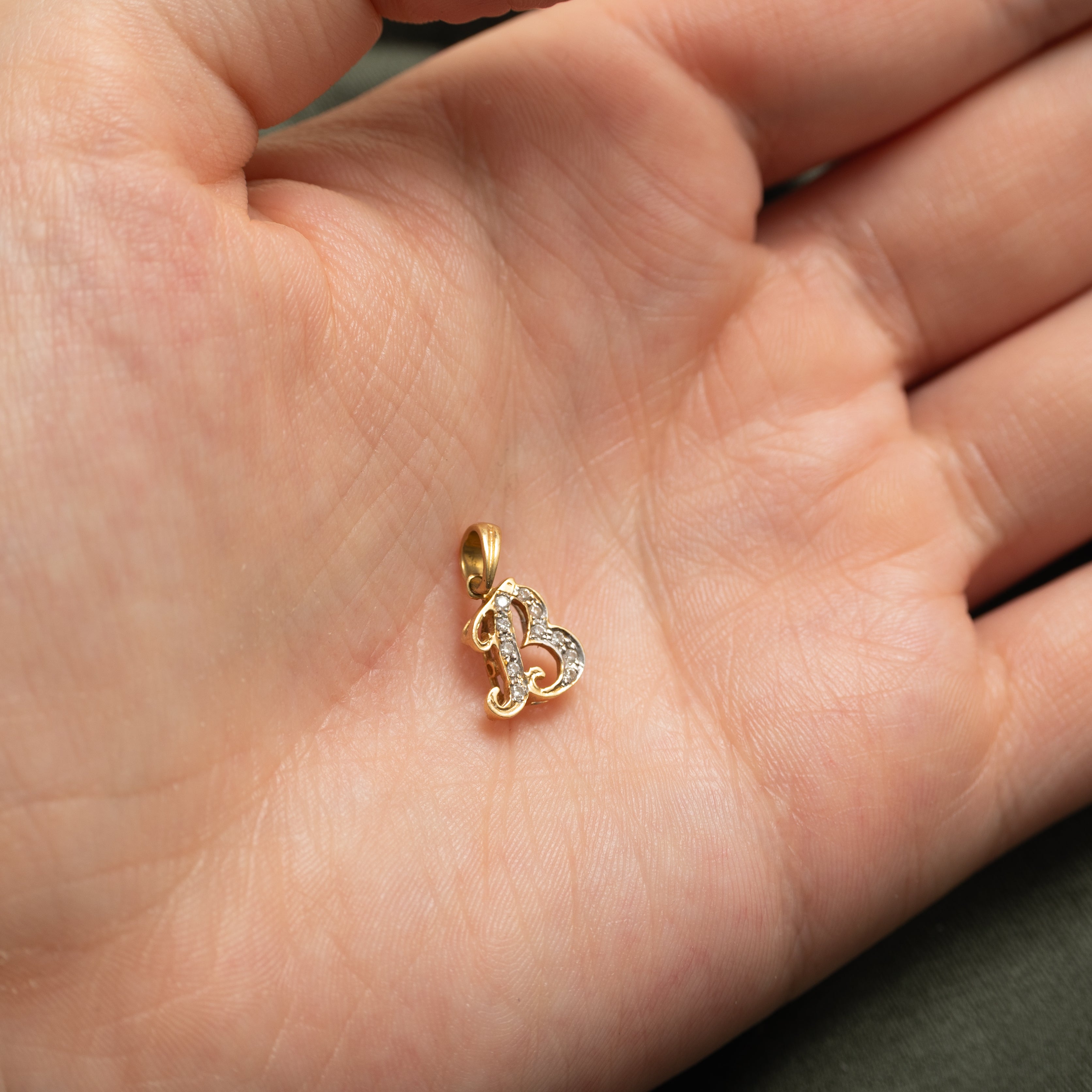 Diamond 'B' Initial Pendant