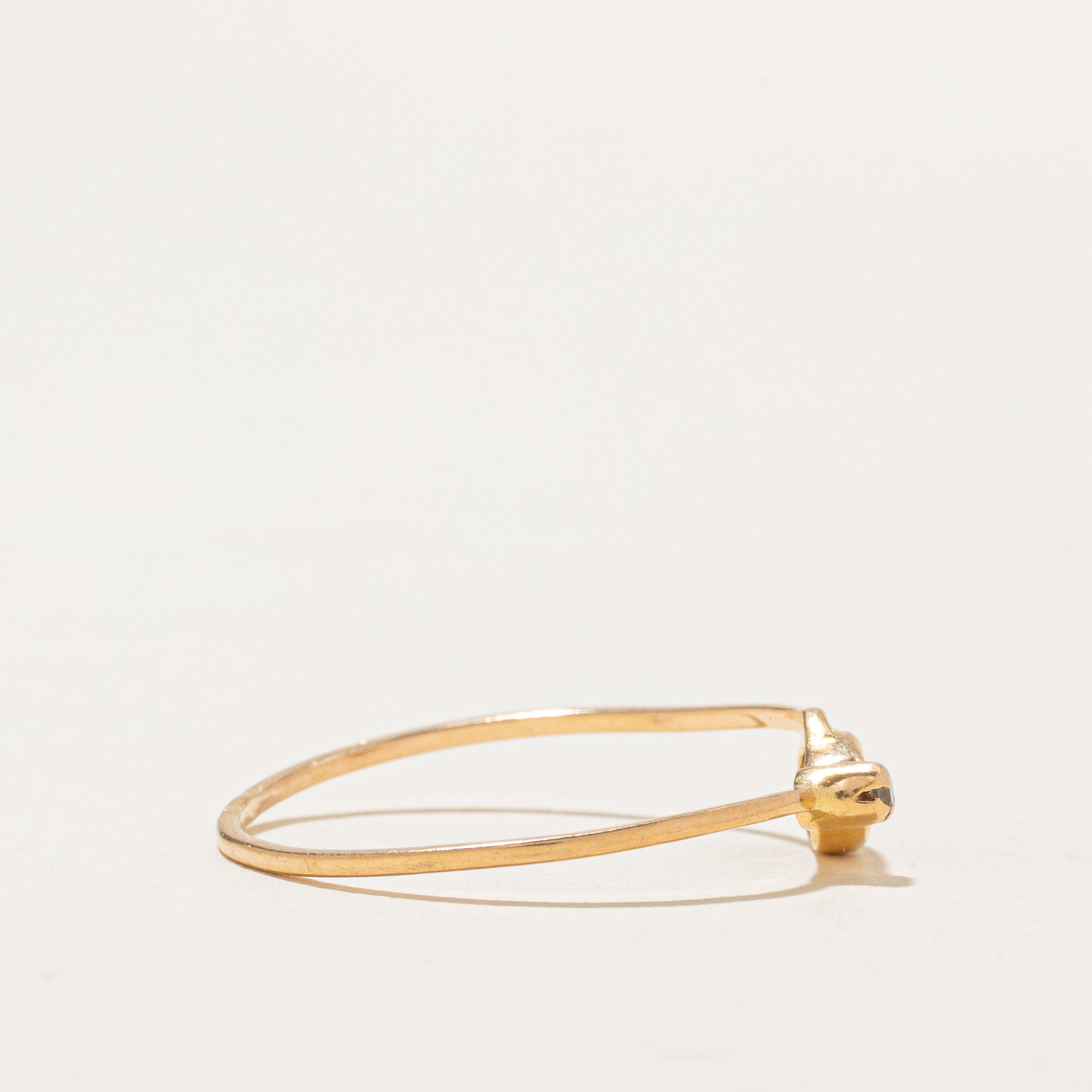 18k Garnet & Diamond Bypass Ring | SZ 8.75