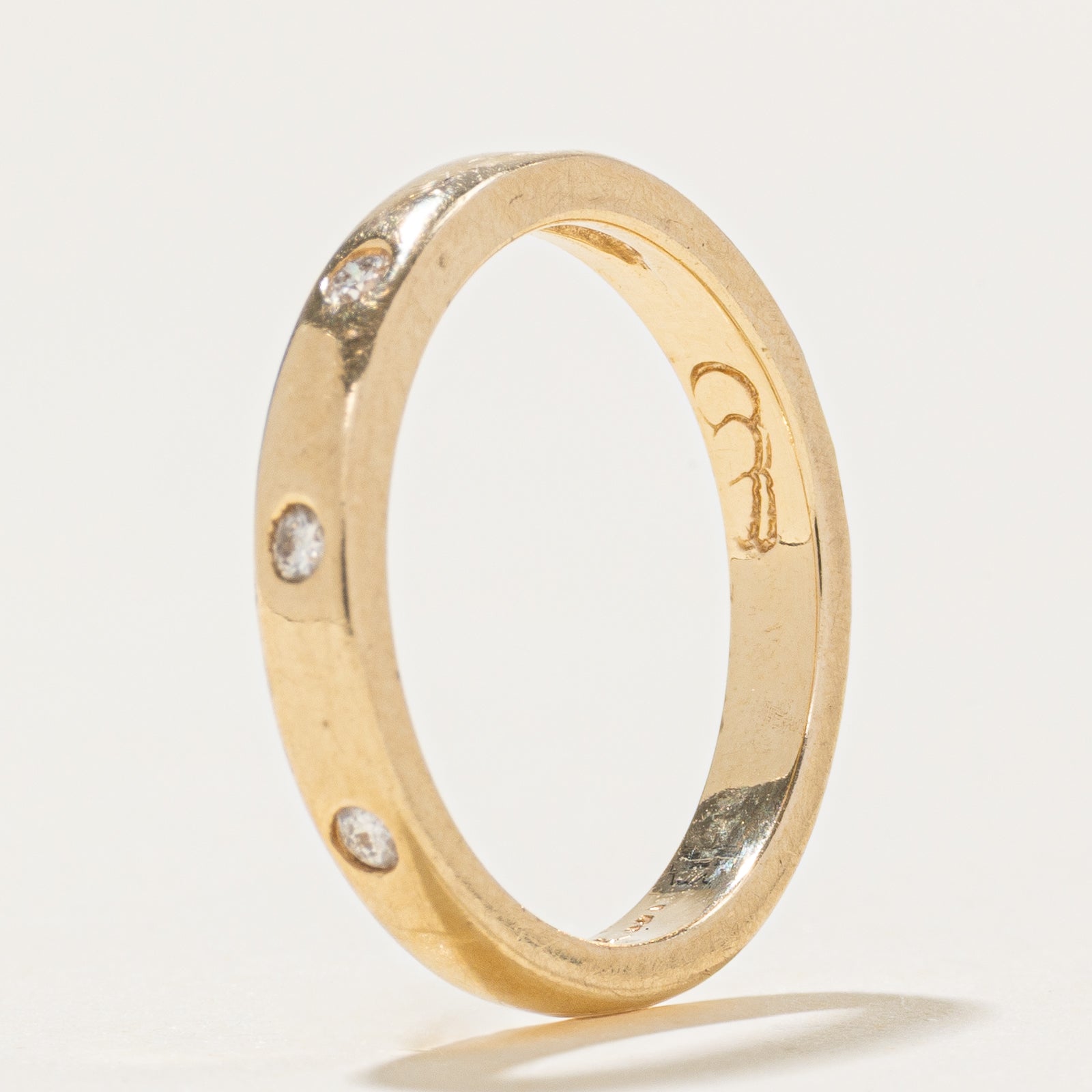 Alliance sertie de diamants à fleur en or 14 carats | 2,5 mm | Taille 3