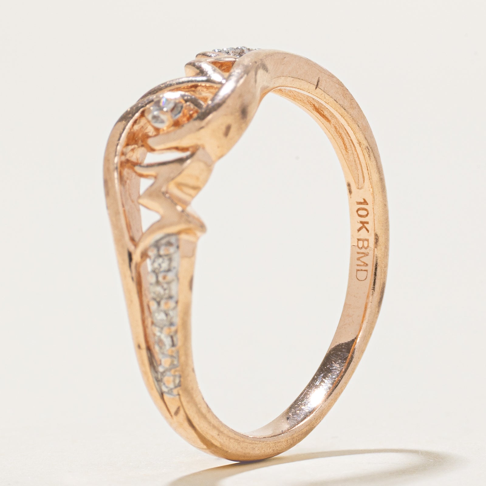 Diamond Accent 'Mom' Bypass Ring | SZ 6.25