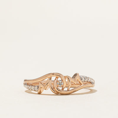 Diamond Accent 'Mom' Bypass Ring | SZ 6.25