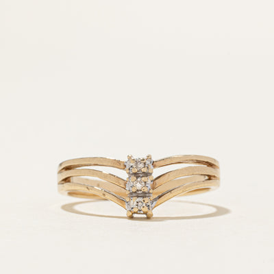 Diamond Column Openwork Chevron Ring | SZ 6.5