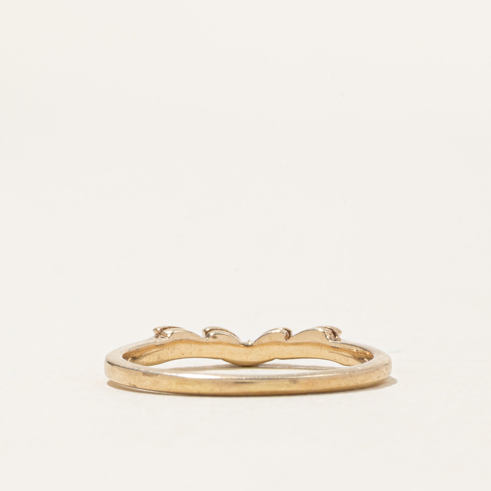 10k Diamond Thin Leaf Contour Ring | SZ 5.5