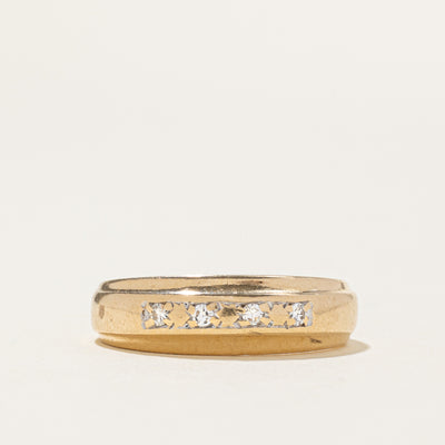 Four Stone Diamond Grooved Dome Ring | SZ 6.5