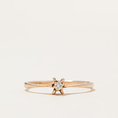 14k Solitaire Diamond Thin Ring | SZ 7.5