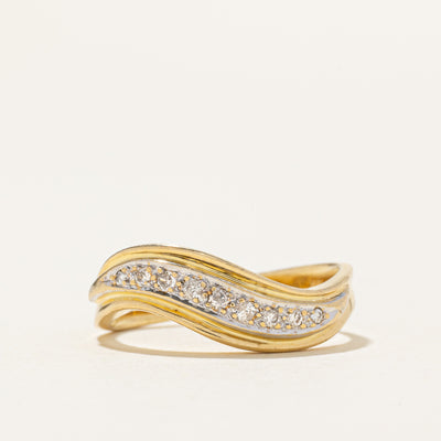 Diamond Grooved Waterfall Ring | SZ 5.75