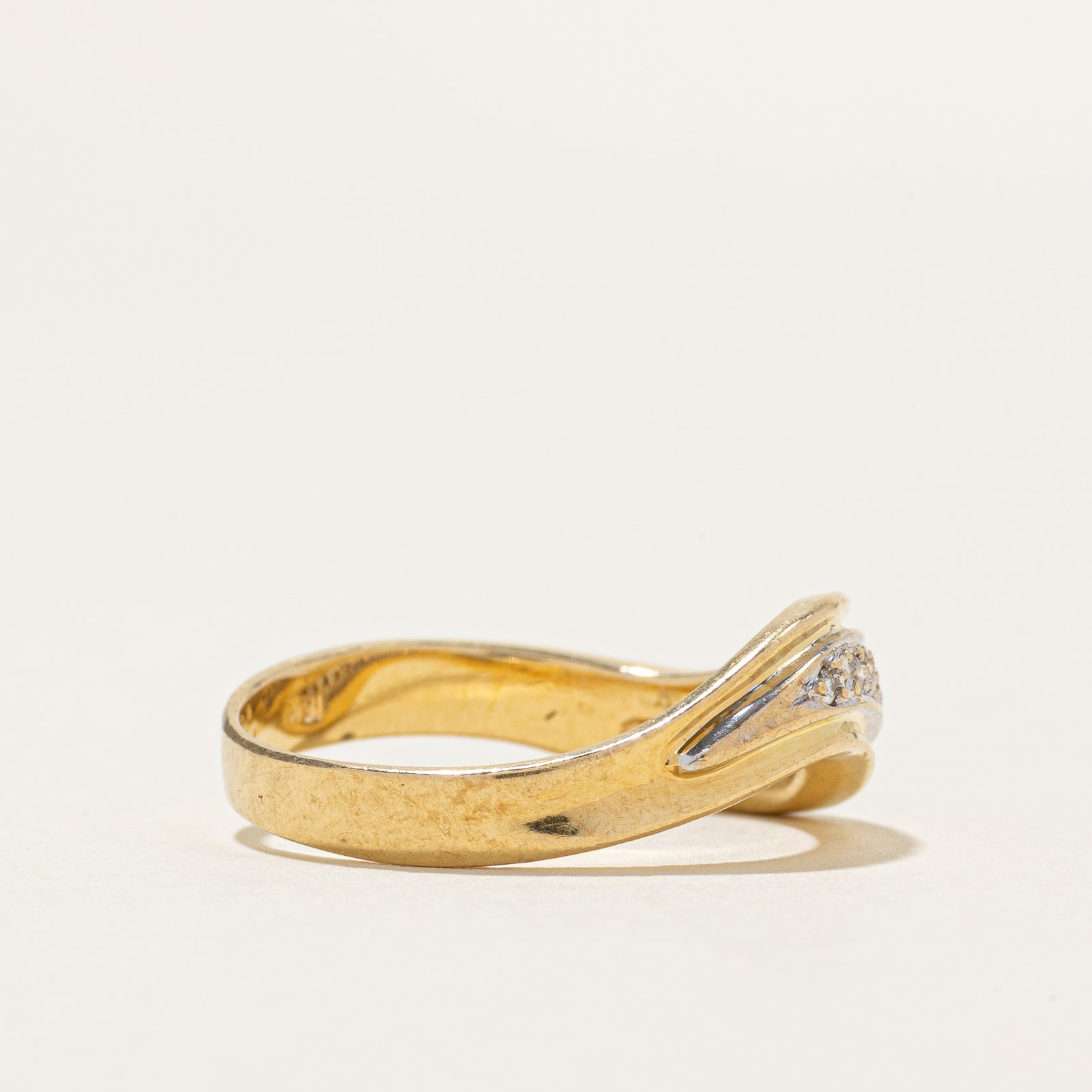 Diamond Grooved Waterfall Ring | SZ 5.75