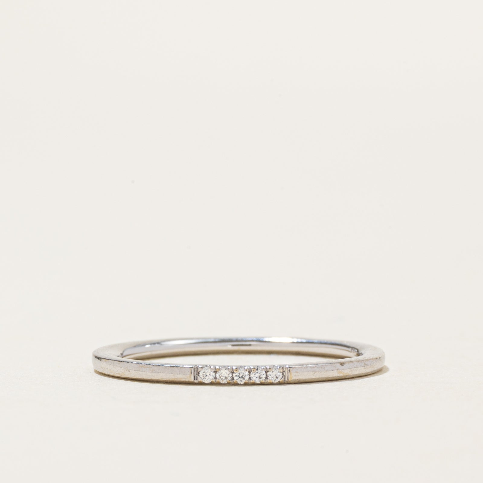 18k Diamond Accent Thin Band | 1.2mm | SZ 6.5