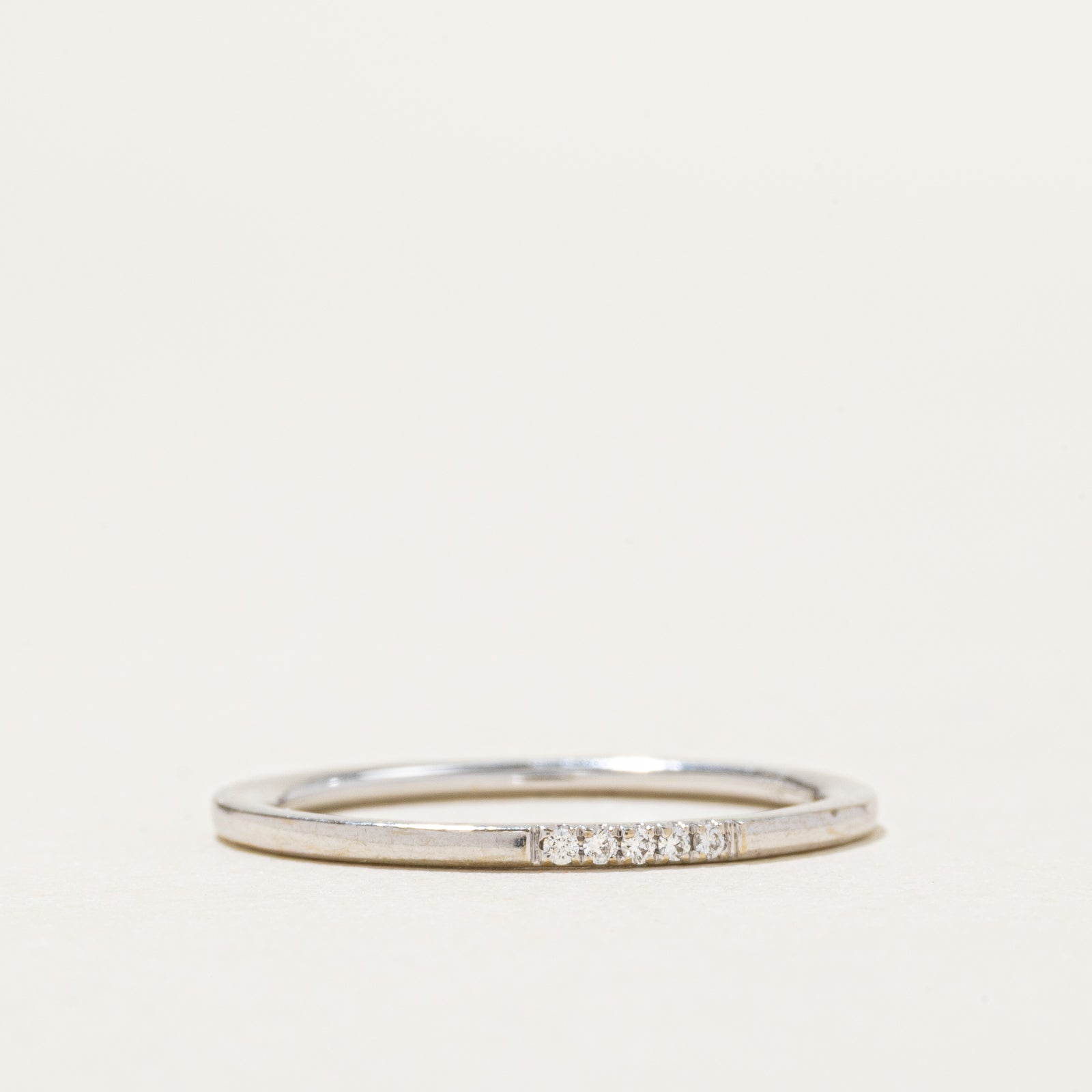 18k Diamond Accent Thin Band | 1.2mm | SZ 6.5