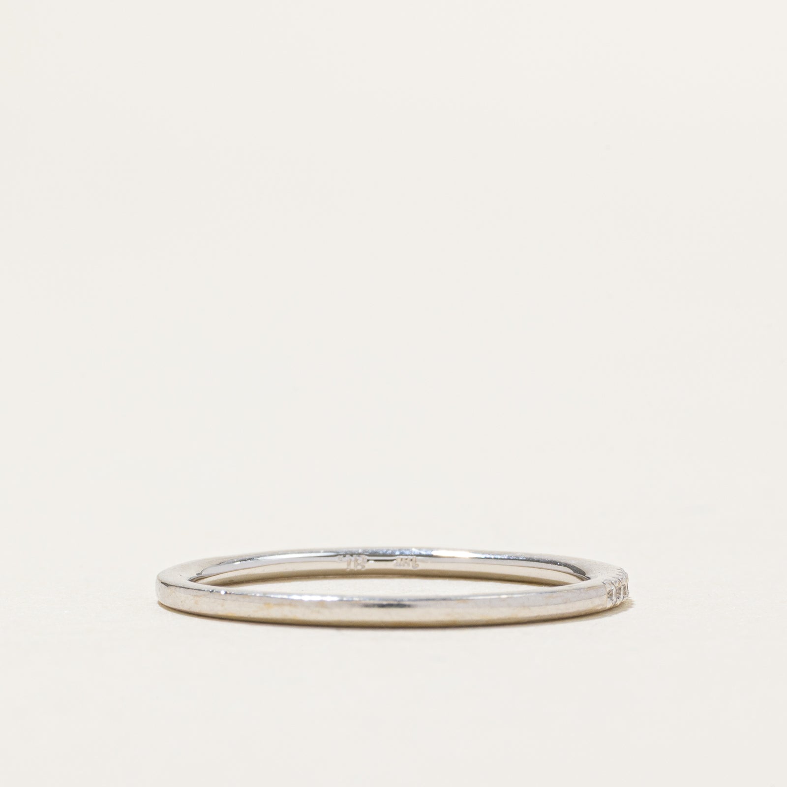 18k Diamond Accent Thin Band | 1.2mm | SZ 6.5