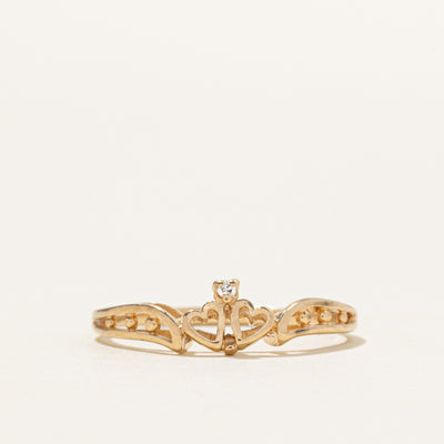 10k Diamond Openwork Heart Ring | SZ 5.75