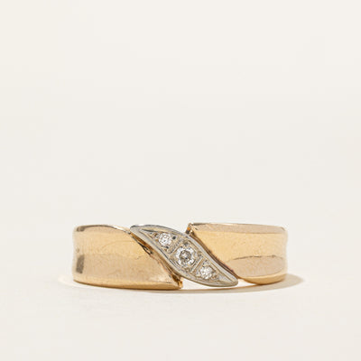 14k Two-Tone Diamond Waterfall Ring | SZ 9.25