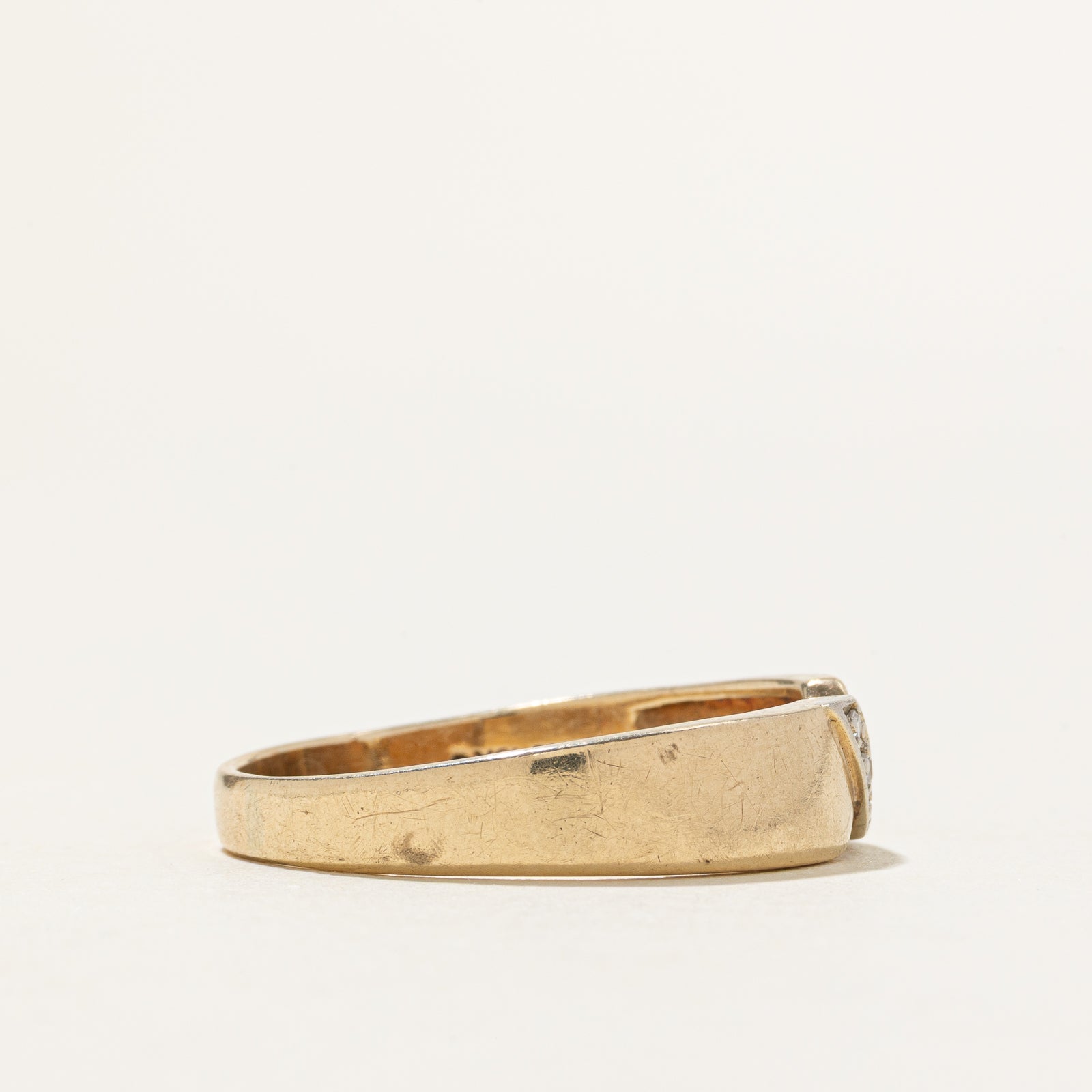 10k Diagonal Diamond "x" Ring | SZ 11.25